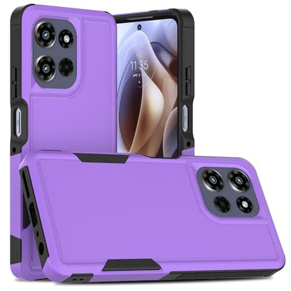 for Motorola Moto G Power 2026 / Moto G Power 2025 Case: Dual Layer Protective Heavy Duty Cell Phone Cover Shockproof Rugged with HD Screen Protector Military Protection Bumper Tough, Purple - color: Purple (PC) + Black (TPU)