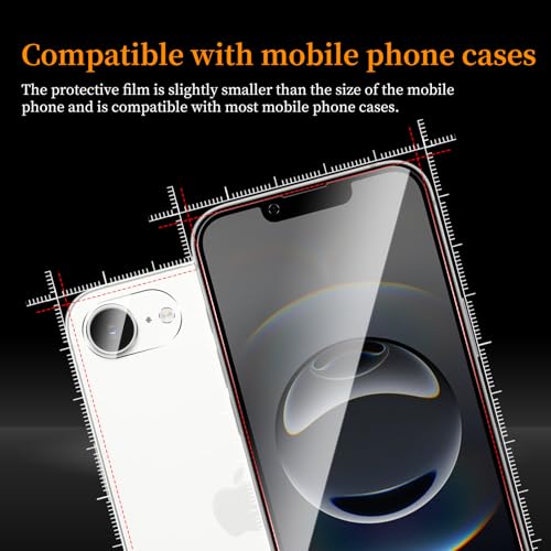 3+3 Pack Privacy Screen Protector for iPhone 16e/13/14/13 Pro，3 Anti-Spy Tempered Glass Film， Anti-Scratch, 9H Hardness，Compatible phone cases，High definition，Easy installation frame