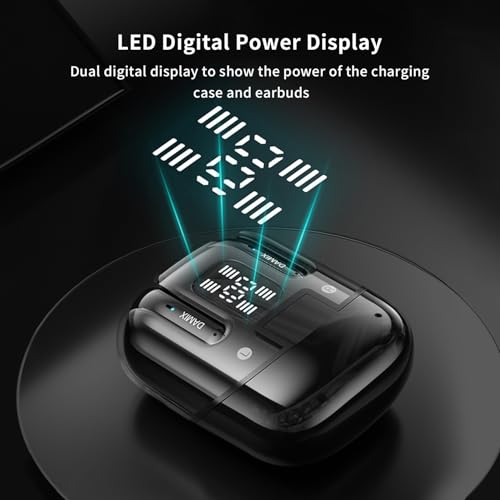 2 Pairs Wireless Earbuds Bluetooth 5.5 ,Dual Pair Wireless Ear Buds Headphones with Noise Cancelling, LED Display Power in Ear Earphones Waterproof 120H Playtime for Laptop Pad Phones (Black) - color: Black