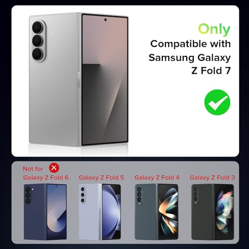 Ruky for 2 Pack Samsung Galaxy Z Fold 7 Privacy Screen Protector, Easy Installation with Pull Strip Alignment Frame, Bubble-Free 9H+ Front Tempered Glass Film for Galaxy Z Fold 7