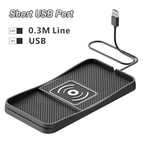 Car Charger Pad for Jeep Grand Cherokee 2011-2025 SUV 5-Seater, Non-Slip Design Heat Dissipation Metal Strip 4 Cable Configurations Dashboard Car Charger,Short USB Port - size: Short USB Port