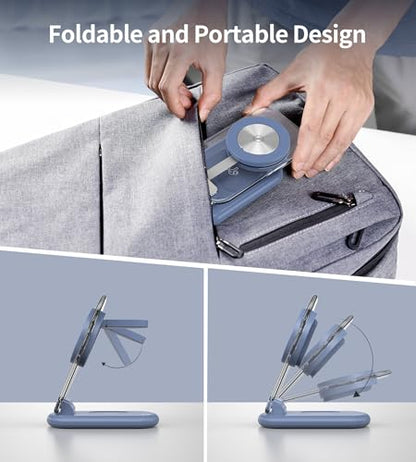 Mukiya 3 in 1 Magnetic Wireless Charging Station for Apple Devices - color: Blue