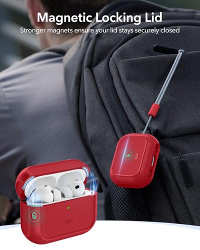 ESR for AirPods Pro 3 Case, Compatible with MagSafes, Red - color: Red, size: AirPods Pro 3 Case