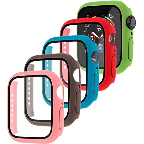 Maeline Bulk Cases Compatible with Apple Watch Series 3/Series 2/Series 1 42mm with Built in Tempered Glass Screen Protector, Overall Protective Hard PC Case Ultra-Thin Cover Random 10 Pack - color: Random Mix, size: 42 mm
