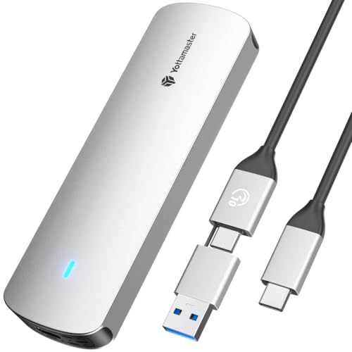 Yottamaster M.2 NVMe SATA SSD Enclosure, USB 3.2 Gen 2 10Gbps Adapter - color: Silver, size: 2-in-1 Cable
