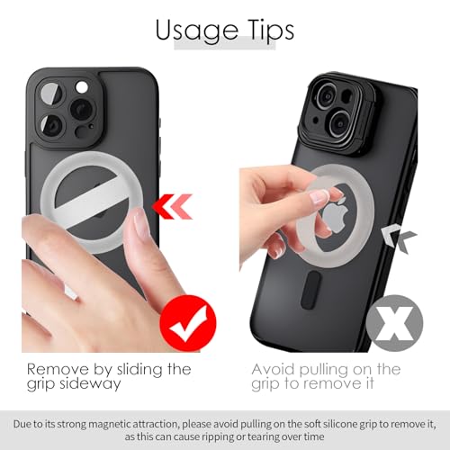 Magnetic Phone Grip, Silicone Ring Holder & Stand for MagSafe iPhone 17-12