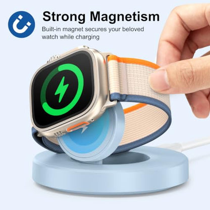 Upgraded for Apple Watch Charger, Foldable Travel Fast Charging Dock - color: Blue, size: USB A