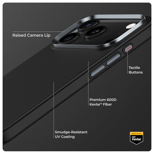 BENKS ArmorPro Case for iPhone 17 Pro Max with Camera Control Button, [Compatible with Magsafe] Military Grade Protective Case Built with Dupont Kevlar 600D Aramid Fiber - color: 600D ArmorPro