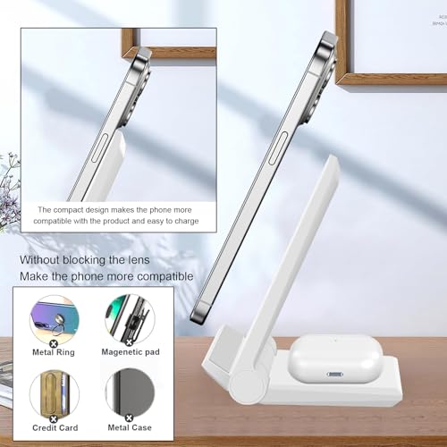 PDKUAI 2 in 1 Wireless Charger,[New Update] 25W Foldable Wireless Charging Station for Samsung Galaxy 25/24/23/Note 20/Buds3,Dual 15W Fast Dual Induction Charge Stand for iPhone 17/17 Pro/16/15/14 - color: White-New