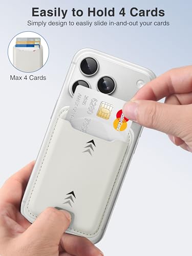 TopMade for MagSafe Wallet, Strongest Magnetic Phone Wallet, 4 Cards Holder - color: White