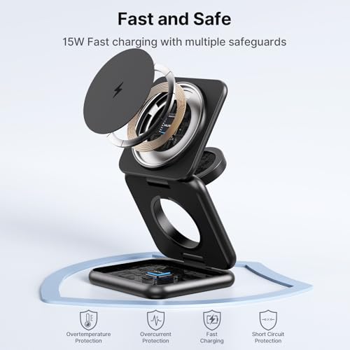 KU XIU 3 in 1 Charging Station for Samsung Phone Watch Buds - color: Black