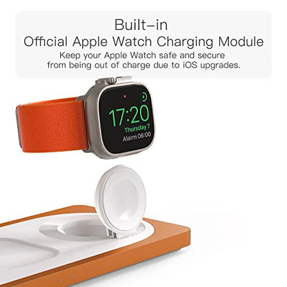 PETINO 3 in 1 Wireless Charging Station for Apple Devices with MagSafe - color: Orange