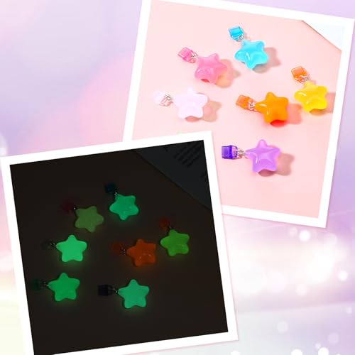 ElevateTech 7Pcs Glow in The Dark Star Charm Dust Plug Port Cover Accessory