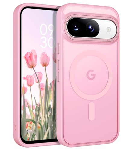 BENTOBEN for Google Pixel 9 Case [Compatible with Magsafe] Translucent Matte Magnetic Pixel 9 Case Slim Thin Shockproof Women Men Girls Boys Protective Phone Cases for Google Pixel 9 6.3", Tender Pink - color: Tender Pink