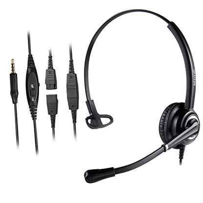 MAIRDI Cell Phone Headset with Microphone Noise Canceling, PC Laptop Headset 3.5mm Jack for Office Work, Phone Headset for iPhone Computer Samsung Androids Tablets Skype Teams Video Conference