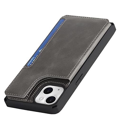 Cavor for iPhone 14 Wallet Case with Card Holder for Women, Grey - color: B-Grey