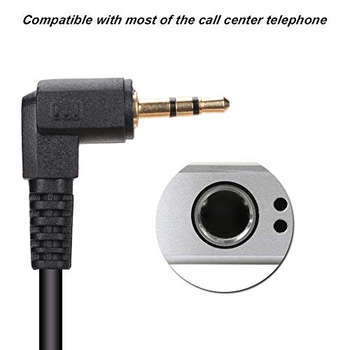 One Ear Mono Headphone, Call Center Headset with Mic Rear Mounted Noise Canceling Customer Service Headset 3.5mm Single Plug Telephone Headphone