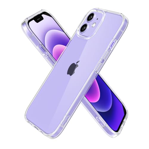 oakxco Clear Phone Case for iPhone 12 Mini Case, Thin Slim Transparent Hard Plastic Back & Soft Silicone Bumper, Cute Non Yellowing Hybrid Matte TPU Frame Protective Cover for Women, Crystal Clear - color: Clear, size: 12 Mini