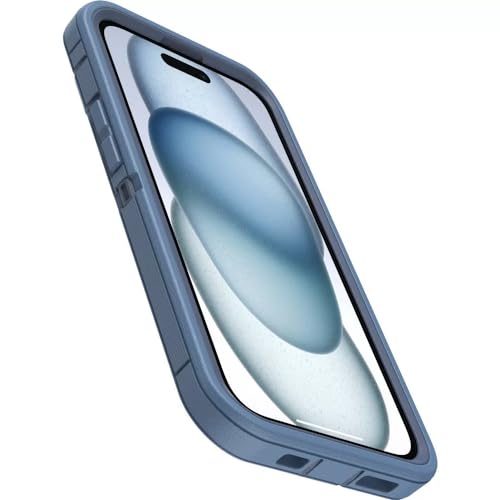 OtterBox iPhone 17e & iPhone 16e (Only) - Defender Series Case - Baby Blue Jeans (Blue) - Screenless - Rugged & Durable - with Port Protection - Holster Clip Includes - Microbial Defense Protection - color: Baby Blue Jeans (Blue), style: Non-MagSafe