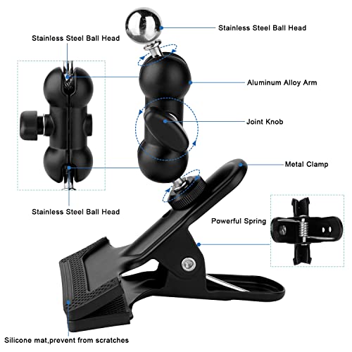 Mippko Clamp Phone Stand Holder for Guitar Head/Desk/Table/Glass/Baffle/Easel,Guitar Head Phone Mount,360°Adjustable Aluminium Alloy Arm Compatible with iPhone/Nexus/HTC/LG/Huawei/Smart Phones - style: Phone Holder
