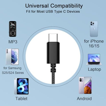 USB C Headphones Wired Earbuds for iPhone 18 Pro Max 17/Samsung S26 - color: Green