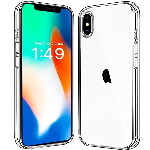JJGoo Compatiable with iPhone X Case/iPhone Xs Case Clear, Transparent Shockproof Phone Case for iPhone X/XS, Slim Anti-Scratch Hard PC Back Protective Cover Bumper - color: Clear, size: for iPhone X / Xs