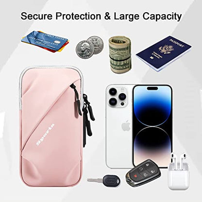 Phone Holder Arm Bands, Small Crossbody Shoulder Holsters Bag with Arm Band, Fits iPhone and All Cell Phones, Use for Running, Walking, Hiking & Biking (Plus Size,Pink) - color: Pink
