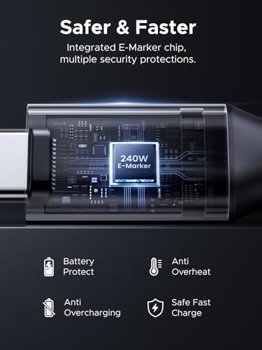 UGREEN 240W Right Angle USB C Cable, PD 3.1 Fast Charging, 3.3ft - size: 3.3FT