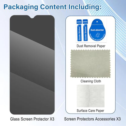 Screen Protector For Samsung Galaxy A15 5G (3-Pack), Tempered Glass Privacy - color: Galaxy A15 5G