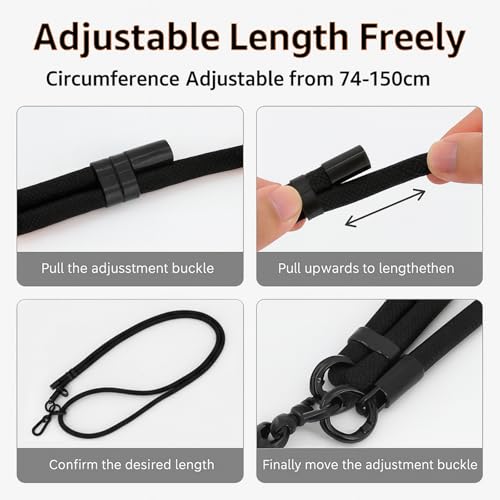 Adjustable Crossbody Phone Lanyard for Teachers & Commute, Padded Shoulder for Phone&Walkie Talkie