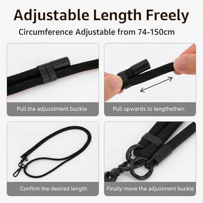 Adjustable Crossbody Phone Lanyard for Teachers & Commute, Padded Shoulder for Phone&Walkie Talkie
