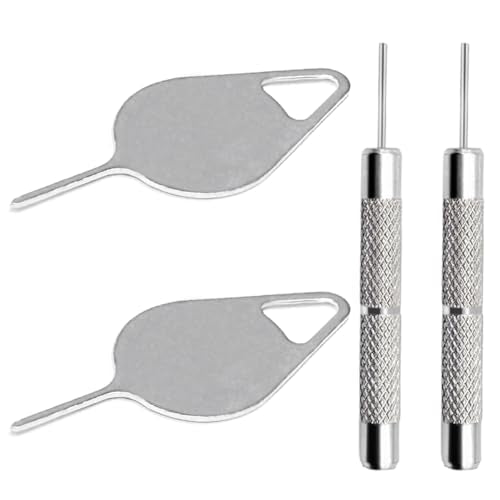 4 Pcs SIM Card Removal Openning Tool Tray Eject Pins Needle Opener Ejector Compatible with All iPhone Apple iPad HTC Samsung Galaxy Cell Phone Smartphone Watchchain Link Remover (Style E) - size: E
