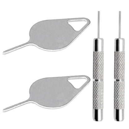4 Pcs SIM Card Removal Openning Tool Tray Eject Pins Needle Opener Ejector Compatible with All iPhone Apple iPad HTC Samsung Galaxy Cell Phone Smartphone Watchchain Link Remover (Style E) - size: E