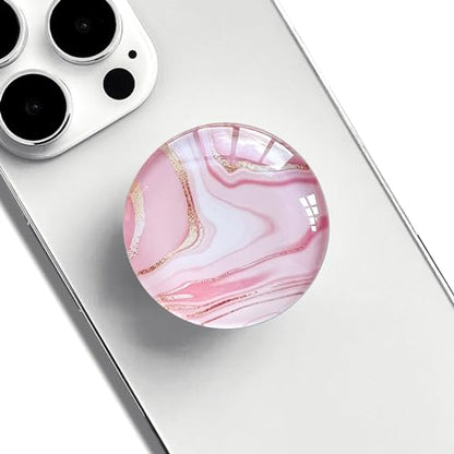 Clear Crystal Glitter Collapsible Phone Grip Stand, Universal Mobile Phone Holder for Smartphones and Tablets (Rose Gold Pink) - color: Rose Glod