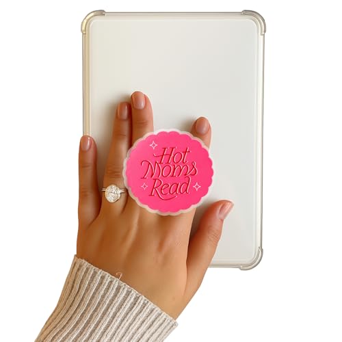 Hot Moms Read Kindle Grip,Collapsible Stand Holder for Phone eReaders, Accessories Charms for Kindle, Phone Grip,Book Lover Gifts - color: Hot Moms Read