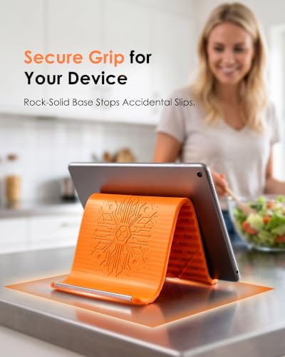 Airplane Phone Holder, Flexible Silicone Aluminum Phone Holder - color: Orange+Black