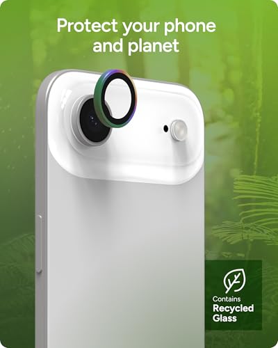ZAGG iPhone Camera Lens Protector for iPhone Air - Iridescent, Camera Ring, Maximum Impact & Scratch Protection, Anti-Reflective Technology, Smudge-Resistant, Precise Fit, Glass Elite - color: Iridescent