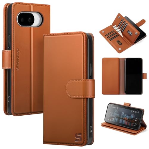 Shieldtop Compatible with Google Pixel 10a Wallet Case with Card Holder,Women Men RFID Blocking PU Leather Phone Case Flip Shockproof TPU Protective Cover Kickstand Credit Card Slots,Light Brown - color: Light Brown, size: Pixel 10a - 6.3"