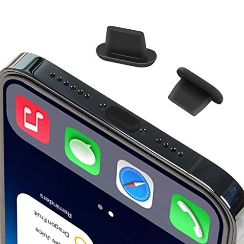 CaseBuy 10x Anti Dust Plugs Compatible with iPhone 14, 14 Pro Max, 13, 13 Pro, 12, 12 Pro Max, 11, 11 Pro, X, XS, XR, 8, 7, iPhone Charging Port Dust Cover | Silicone iPhone Dust Plugs, Black - size: 10PACK