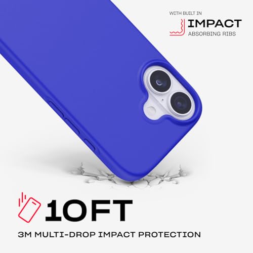 Tech21 EvoLite Case for iPhone 17 – Electric Blue | Slim Protective Case | Impact Protection | Wireless Charging Compatible - color: Blue, size: iPhone 17