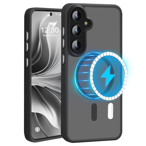 N52 Strong Magnetic Case for Samsung Galaxy S23 Case, Fit for MagSafe Thin Shockproof Drop Protection Translucent Non-Fingerprint/Scratch Slim Protective S23 Phone Case-Frosted Black - color: Frosted Black