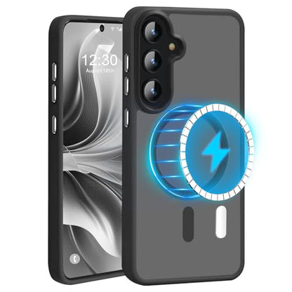 N52 Strong Magnetic Case for Samsung Galaxy S23 Case, Fit for MagSafe Thin Shockproof Drop Protection Translucent Non-Fingerprint/Scratch Slim Protective S23 Phone Case-Frosted Black - color: Frosted Black