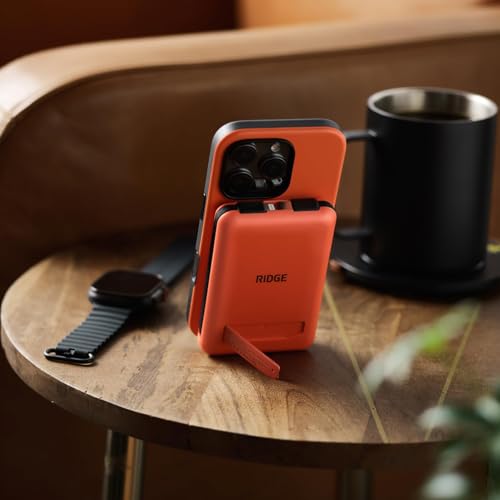 Ridge 20W Magnetic Power Bank Battery Pack 10,000mAh - Fast Charging - Portable Charger Flight-Safe Travel Powerbank - Built-in Cables & Magnetic Attachment (Basecamp Orange) - color: Basecamp Orange