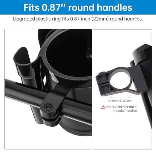 3-in-1 Universal Bike Cup Holder with Cell Phone Case Keys Hook, Black - color: black