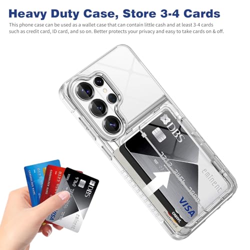 ACANDYA for Samsung Galaxy S26 Ultra Case Wallet Clear Case with Card Holder Protective Shockproof Anti-Scratch Anti-Yellow Heavy Duty Protection Cover for Samsung Galaxy S26 Ultra 6.9inch Transparent - size: for Galaxy S26 Ultra