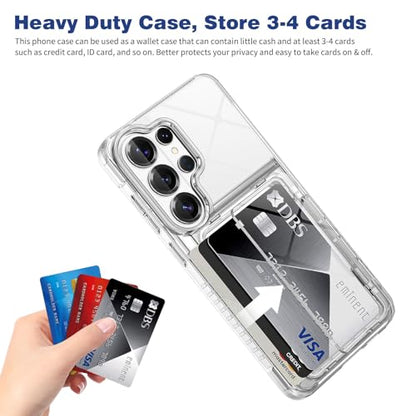 ACANDYA for Samsung Galaxy S26 Ultra Case Wallet Clear Case with Card Holder Protective Shockproof Anti-Scratch Anti-Yellow Heavy Duty Protection Cover for Samsung Galaxy S26 Ultra 6.9inch Transparent - size: for Galaxy S26 Ultra