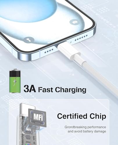 [Apple MFi Certified] USB C to USB C Cable for iPhone 17 Fast Charger Woven - size: [6.6/6.6/6.6] FT
