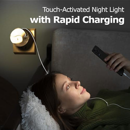 Cute 30W USB C Night Light Wall Charger Space Bot GaN Fast PD Charging Block - Touch Dimmable LED Lamp Power Adapter for iPhone 16, 15 Pro Max, Galaxy S24, iPad, MacBook Air (Beige) - color: Beige