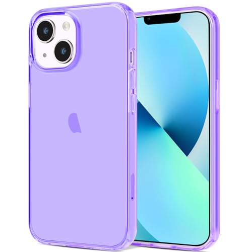 JJGoo Compatible with iPhone 13 mini Case, Soft Transparent Shockproof Protective Slim Thin Bumper Phone Cover for iPhone 13 mini - 5.4 inch, Translucent Purple - color: Purple