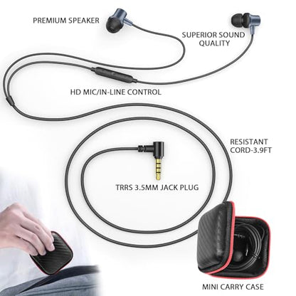 ASKUBSKU Wired Earbuds for School Chromebook Laptop PC, Blue - color: Blue